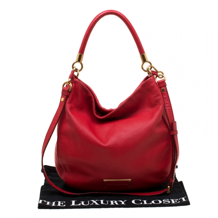 Pre Owned Marc by Marc Jacobs Red Leather Too Hot To Handle Hobo Bag