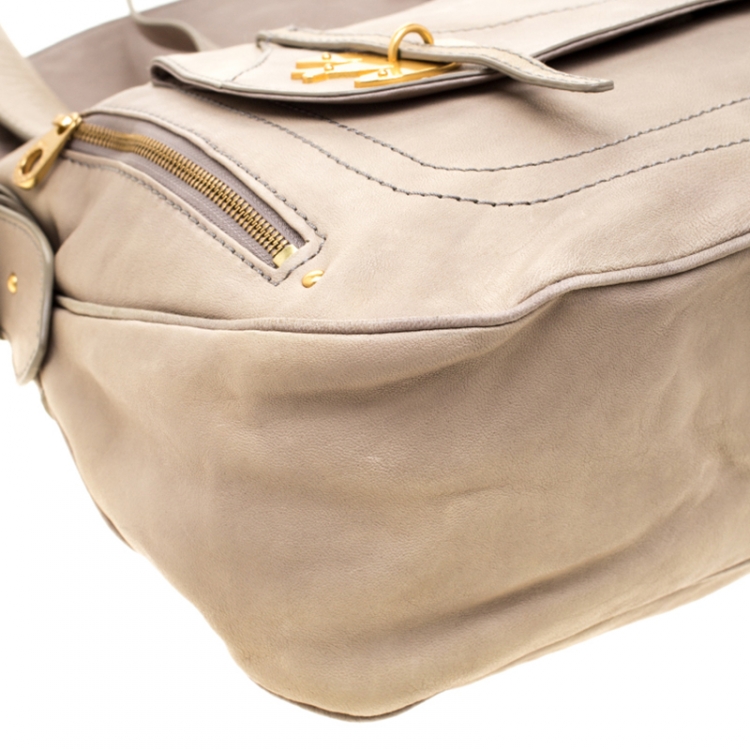 مملوكة مسبقًا Marc by Marc Jacobs Beige Leather Petal to the Metal Natasha Bird Hobo