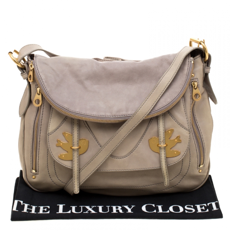 مملوكة مسبقًا Marc by Marc Jacobs Beige Leather Petal to the Metal Natasha Bird Hobo