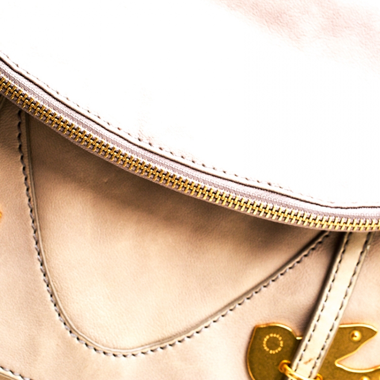 مملوكة مسبقًا Marc by Marc Jacobs Beige Leather Petal to the Metal Natasha Bird Hobo