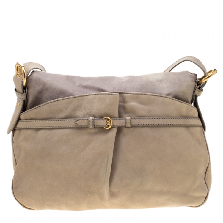 مملوكة مسبقًا Marc by Marc Jacobs Beige Leather Petal to the Metal Natasha Bird Hobo