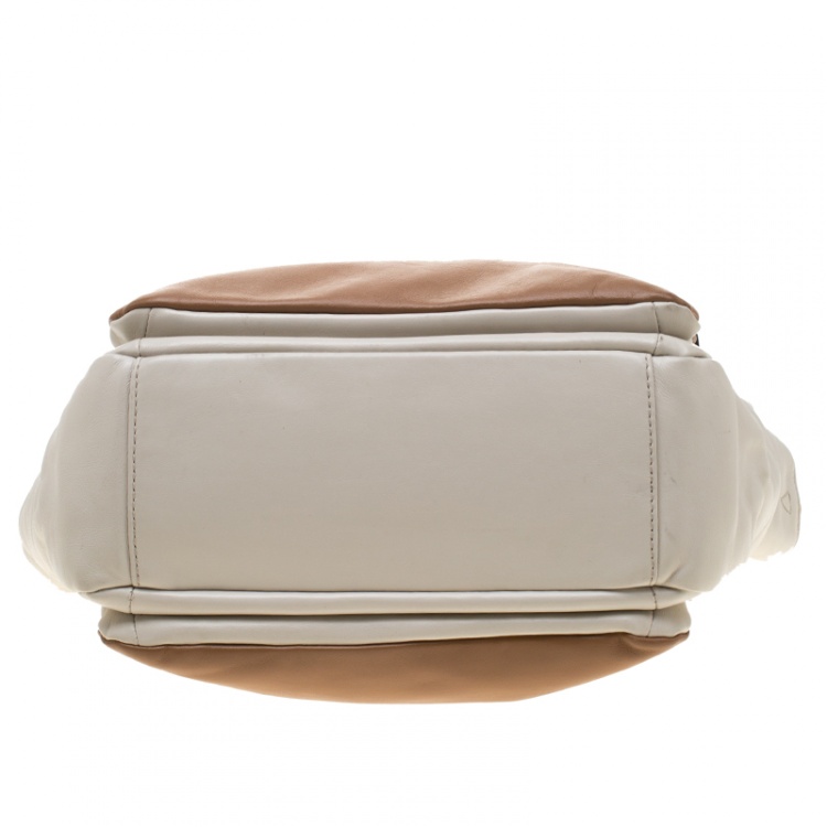 Pre Owned Marc by Marc Jacobs Brown/White Leather Tote