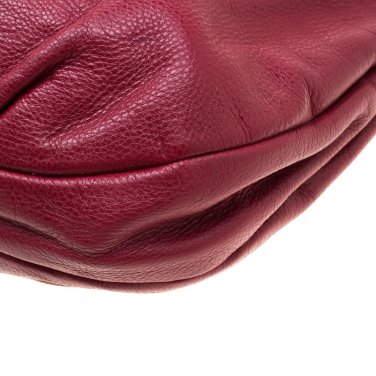 Pre Owned Marc by Marc Jacobs Burgundy Leather New Q Hillier Hobo