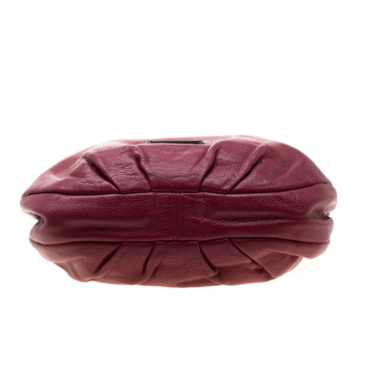 Pre Owned Marc by Marc Jacobs Burgundy Leather New Q Hillier Hobo