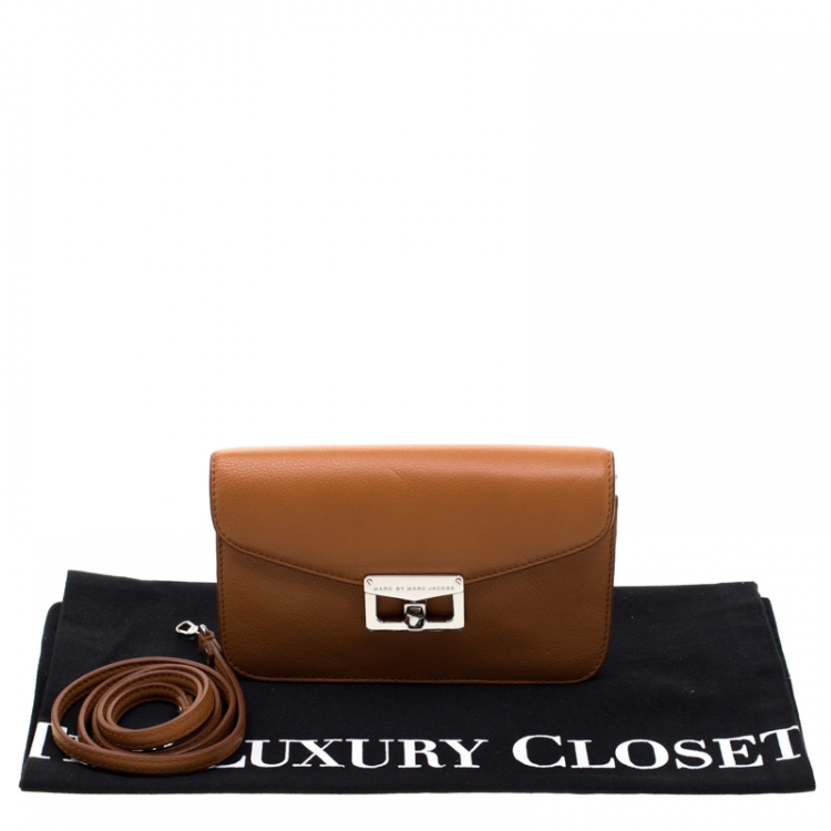 Pre Owned Marc by Marc Jacobs Brown Leather Bianca Jane On A Leash Crossbody Bag