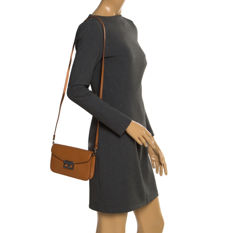 Pre Owned Marc by Marc Jacobs Brown Leather Bianca Jane On A Leash Crossbody Bag