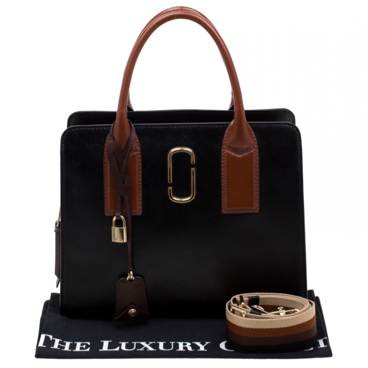 Pre Owned Marc Jacobs Black/Brown Leather Big Shot Tote