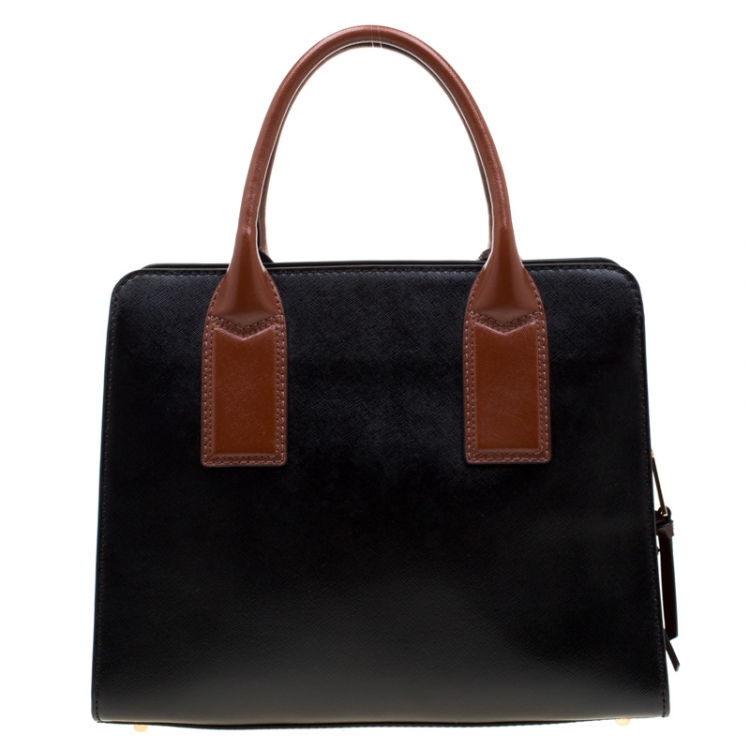 Pre Owned Marc Jacobs Black/Brown Leather Big Shot Tote