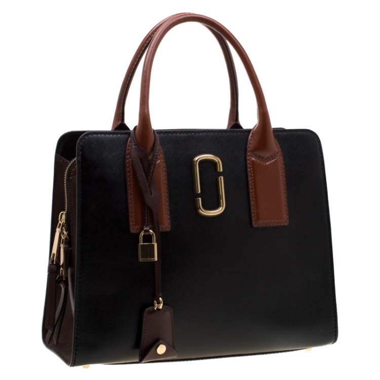 Pre Owned Marc Jacobs Black/Brown Leather Big Shot Tote