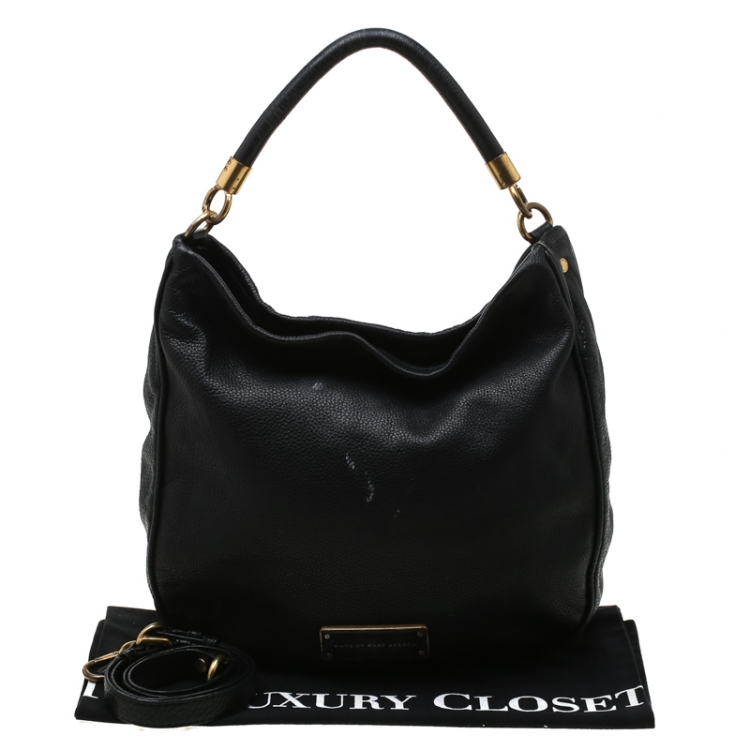 Pre Owned Marc by Marc Jacobs Black Leather Too Hot To Handle Hobo 