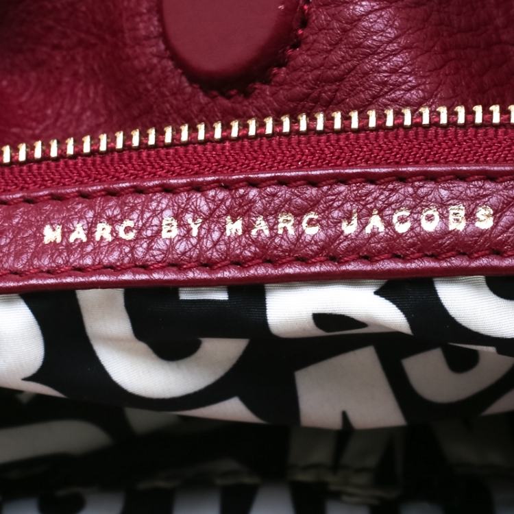 Pre Owned Marc by Marc Jacobs Burgundy Leather Classic Q Hillier Hobo