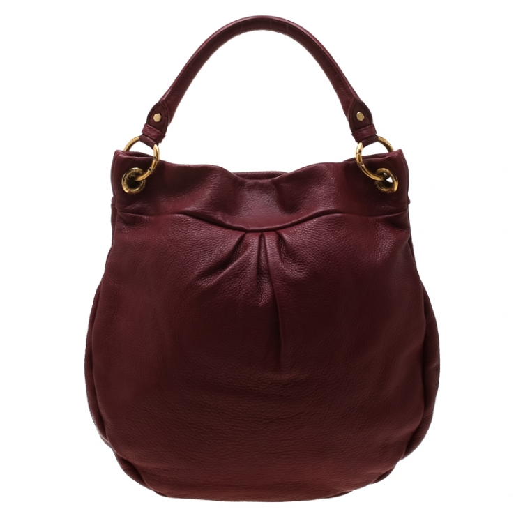 Pre Owned Marc by Marc Jacobs Burgundy Leather Classic Q Hillier Hobo