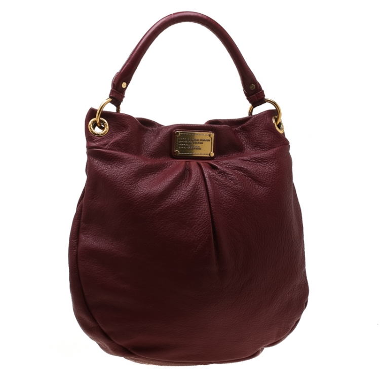 Pre Owned Marc by Marc Jacobs Burgundy Leather Classic Q Hillier Hobo