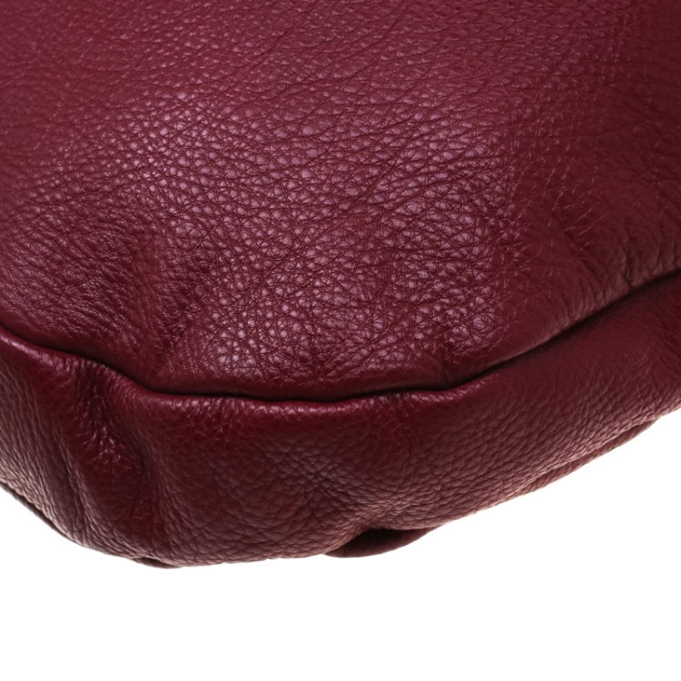 Pre Owned Marc by Marc Jacobs Burgundy Leather Classic Q Hillier Hobo