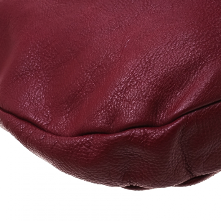Pre Owned Marc by Marc Jacobs Burgundy Leather Classic Q Hillier Hobo