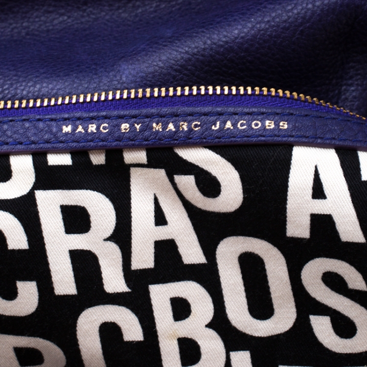Pre Owned Marc by Marc Jacobs Purple Leather Classic Q Drawstring Hobo