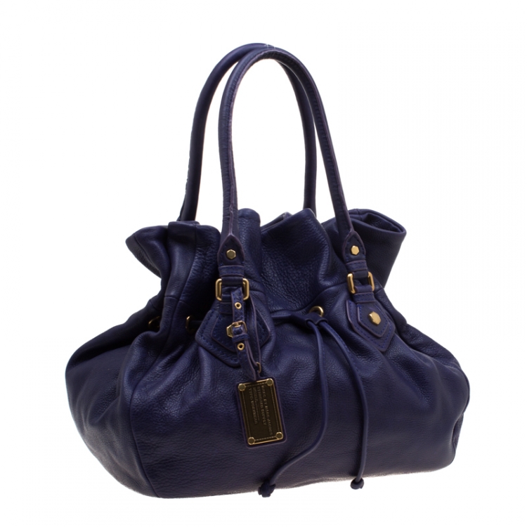 Pre Owned Marc by Marc Jacobs Purple Leather Classic Q Drawstring Hobo
