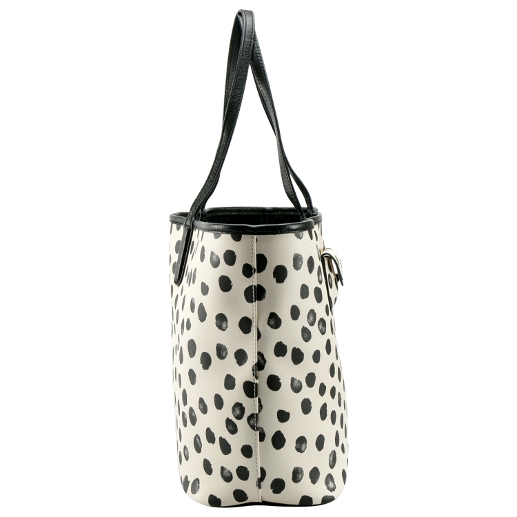 Pre Owned Marc by Marc Jacobs White Spotted PVC and Leather Metropolitote Tote