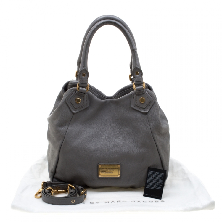 Pre Owned Marc by Marc Jacobs Grey Leather Classic Q Francesca Shoulder Bag