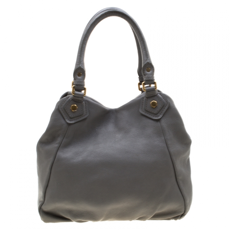Pre Owned Marc by Marc Jacobs Grey Leather Classic Q Francesca Shoulder Bag
