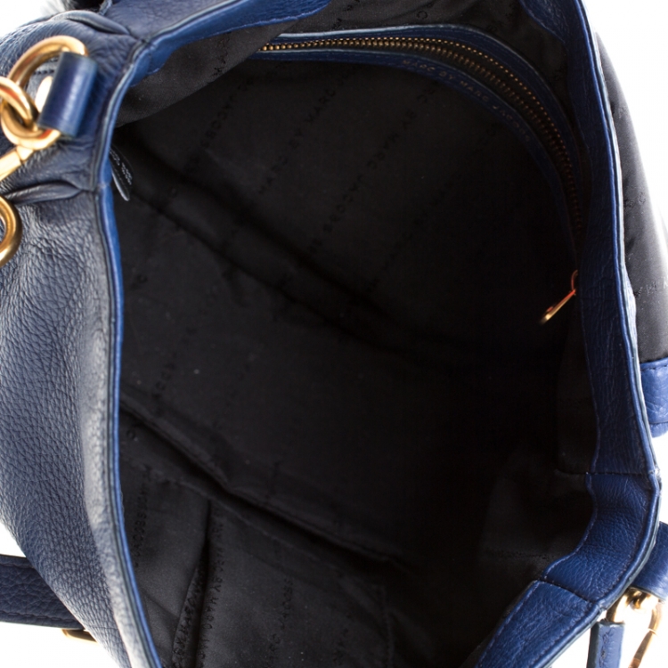 Pre Owned Marc By Marc Jacobs Blue Leather Too Hot To Handle Lea Crossbody Bag