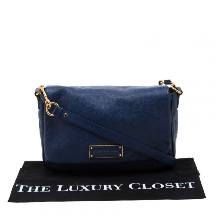 Pre Owned Marc By Marc Jacobs Blue Leather Too Hot To Handle Lea Crossbody Bag