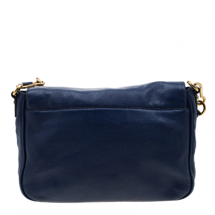 Pre Owned Marc By Marc Jacobs Blue Leather Too Hot To Handle Lea Crossbody Bag