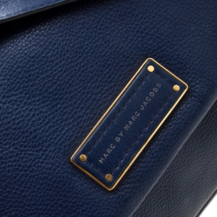 Pre Owned Marc By Marc Jacobs Blue Leather Too Hot To Handle Lea Crossbody Bag