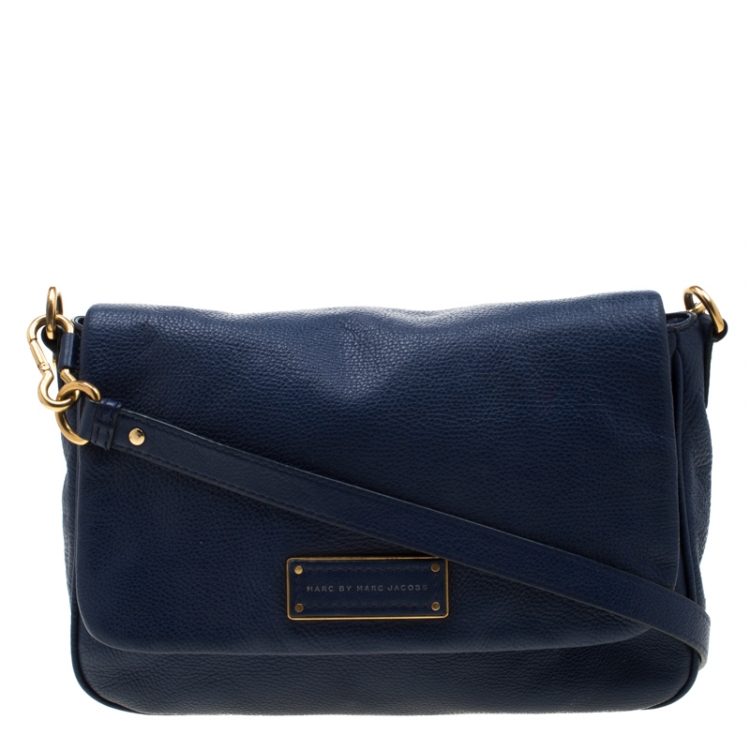 Pre Owned Marc By Marc Jacobs Blue Leather Too Hot To Handle Lea Crossbody Bag
