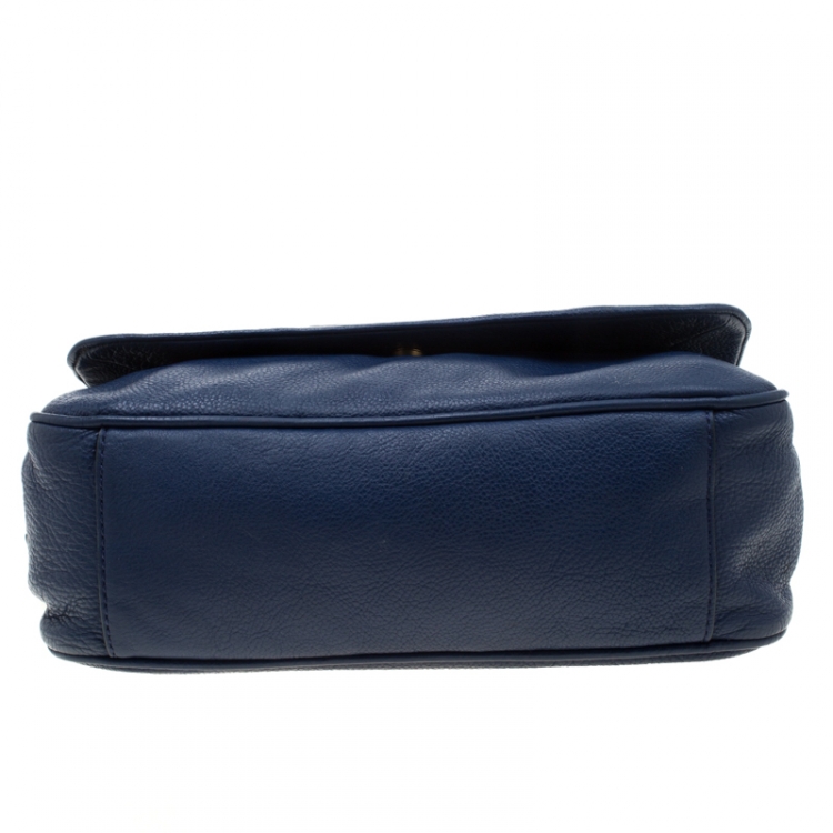 Pre Owned Marc By Marc Jacobs Blue Leather Too Hot To Handle Lea Crossbody Bag