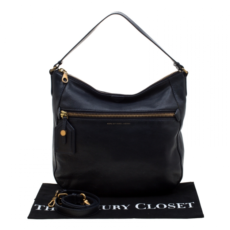 Pre Owned Marc Jacobs Navy Blue Leather Crossbody Bag