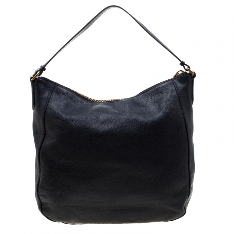 Pre Owned Marc Jacobs Navy Blue Leather Crossbody Bag