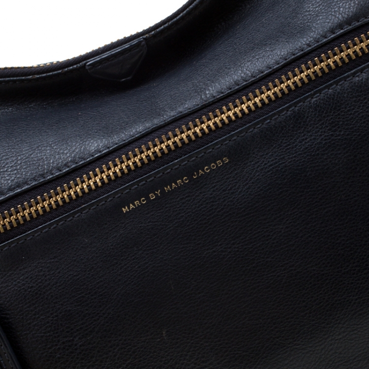 Pre Owned Marc Jacobs Navy Blue Leather Crossbody Bag