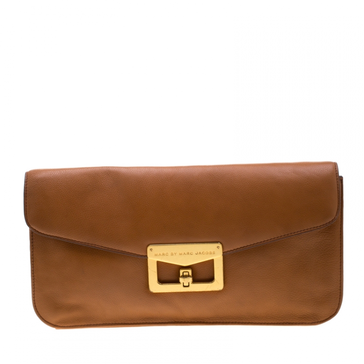 Marc by Marc Jacobs Beige Leather Bianca Clutch Marc by Marc Jacobs