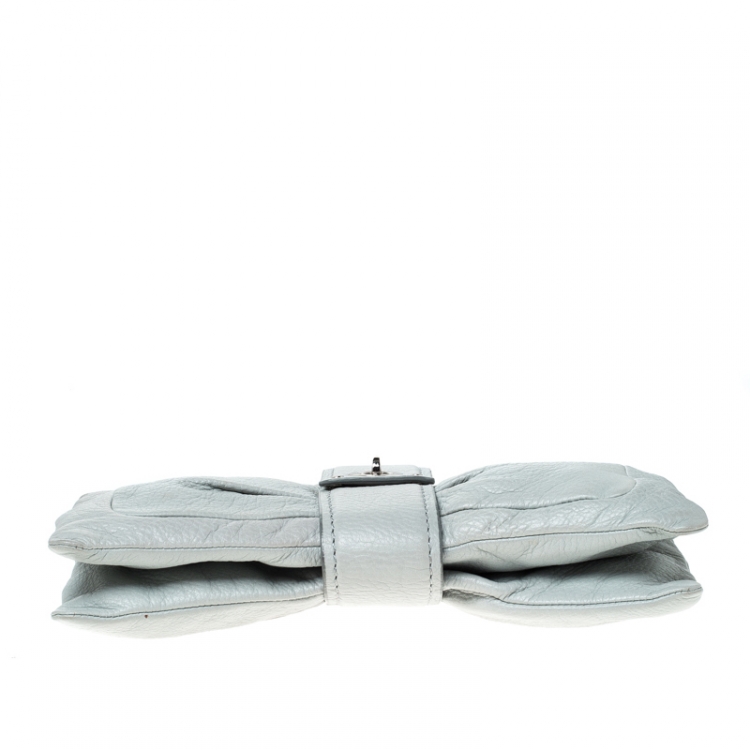 Pre Owned Marc by Marc Jacobs Grey Grained Leather Clutch
