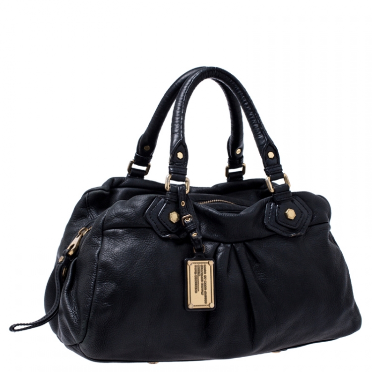 Pre Owned Marc by Marc Jacobs Black Leather Classic Q Baby Groovee Satchel