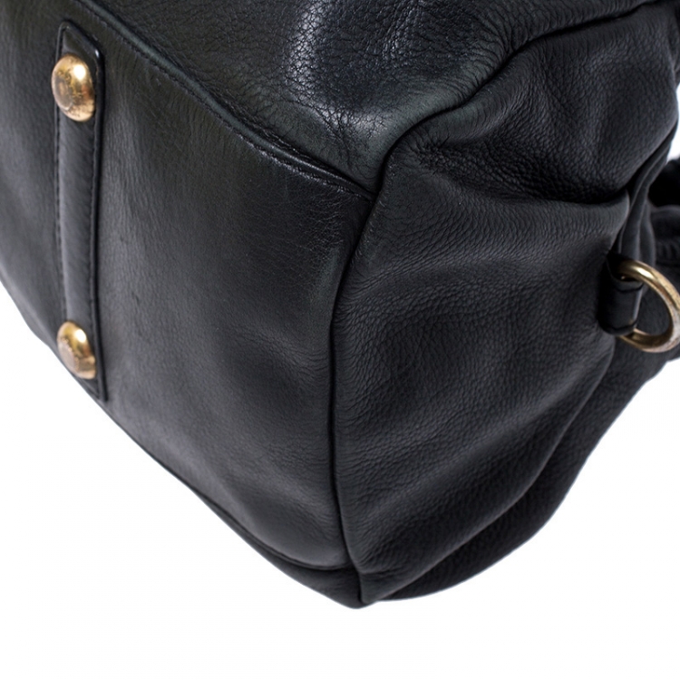 Pre Owned Marc by Marc Jacobs Black Leather Classic Q Baby Groovee Satchel