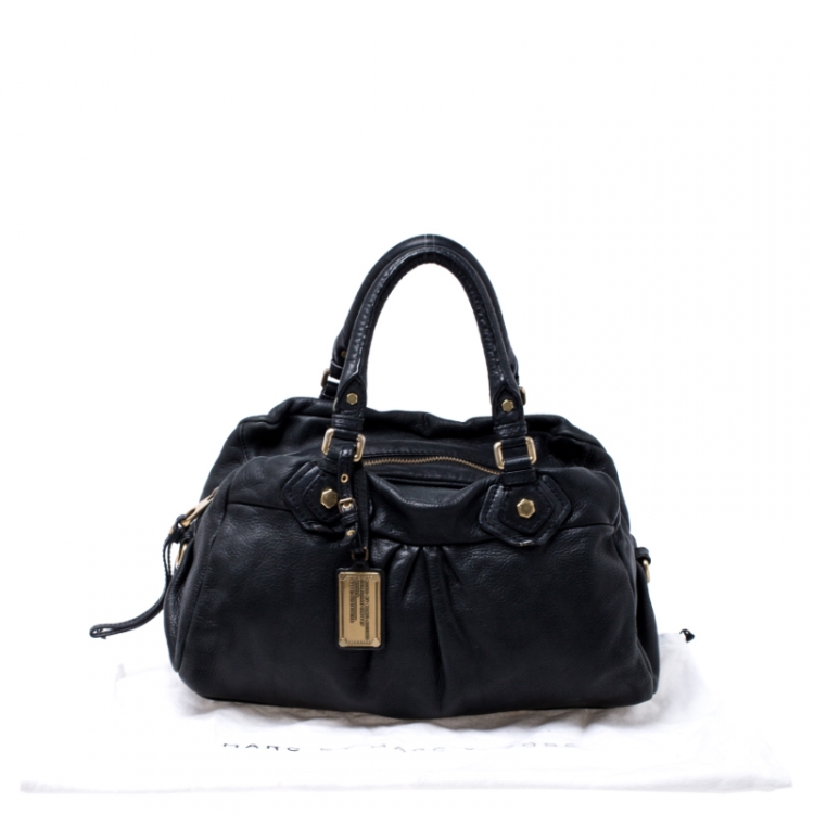 Pre Owned Marc by Marc Jacobs Black Leather Classic Q Baby Groovee Satchel