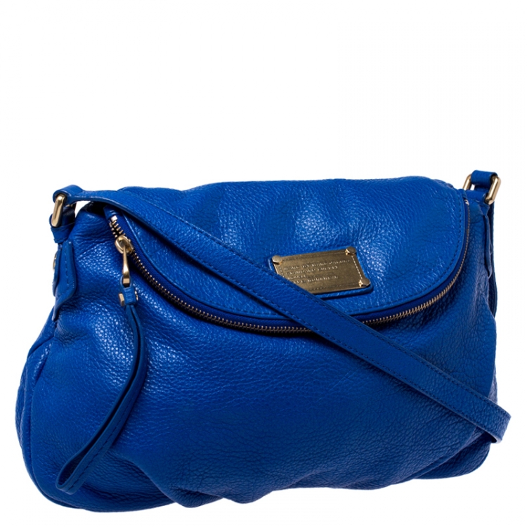 Pre Owned Marc by Marc Jacobs Blue Leather Classic Q Natasha Flap Bag