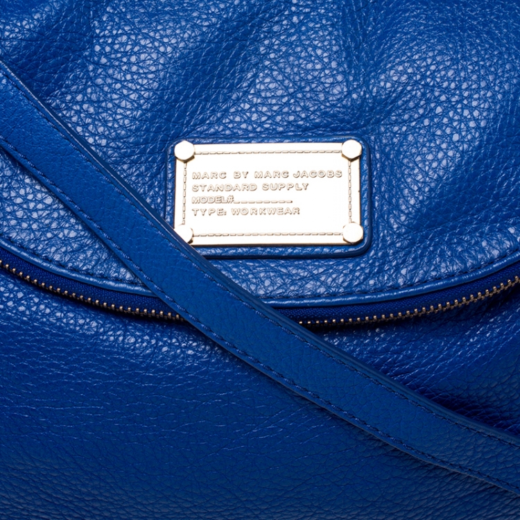 Pre Owned Marc by Marc Jacobs Blue Leather Classic Q Natasha Flap Bag