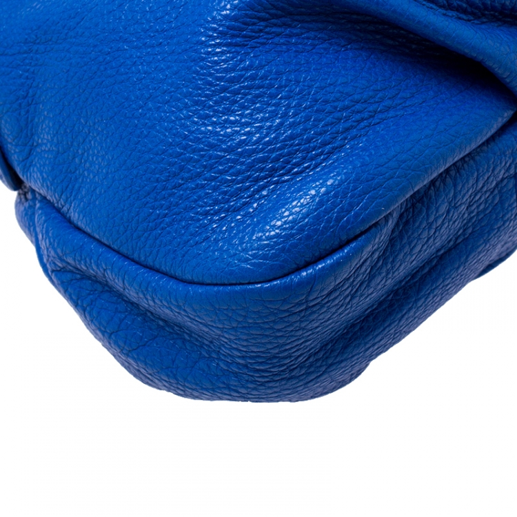 Pre Owned Marc by Marc Jacobs Blue Leather Classic Q Natasha Flap Bag