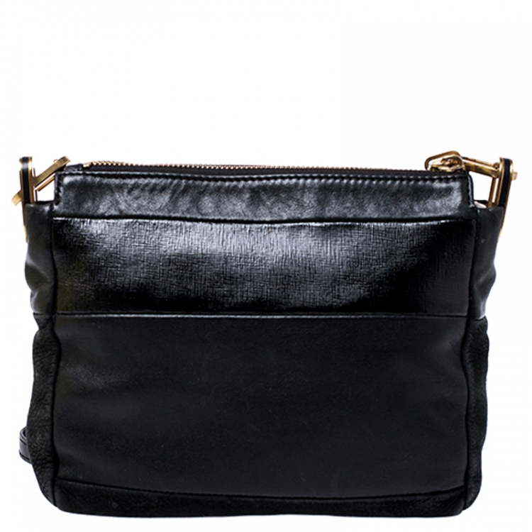 مملوكة مسبقًا Marc by Marc Jacobs Black Leather and Nubuck Crossbody Bag