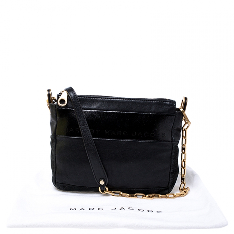 مملوكة مسبقًا Marc by Marc Jacobs Black Leather and Nubuck Crossbody Bag