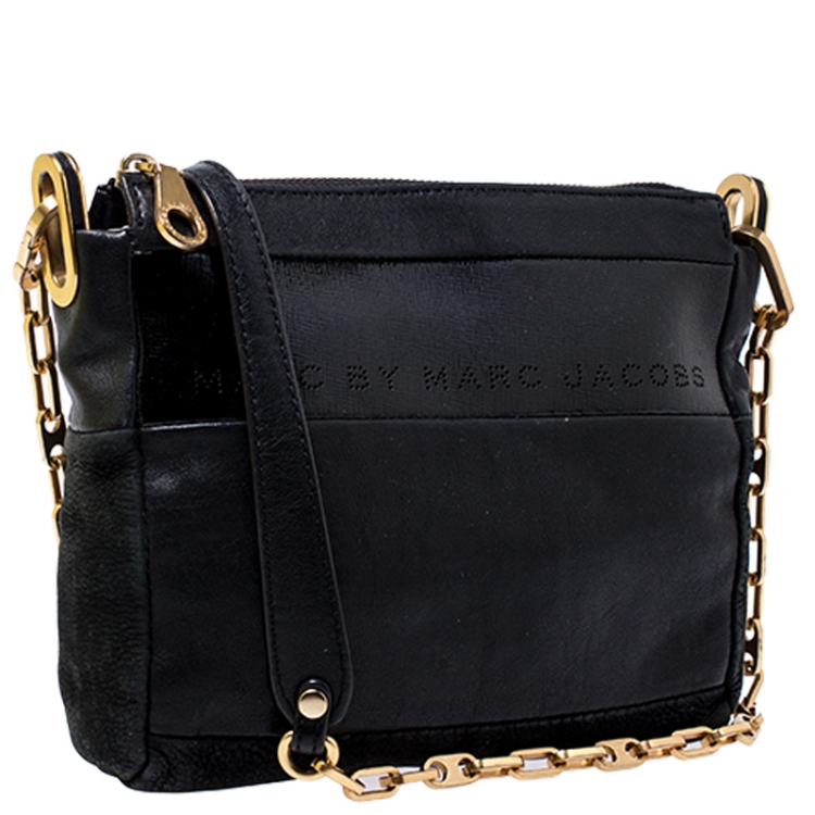 مملوكة مسبقًا Marc by Marc Jacobs Black Leather and Nubuck Crossbody Bag