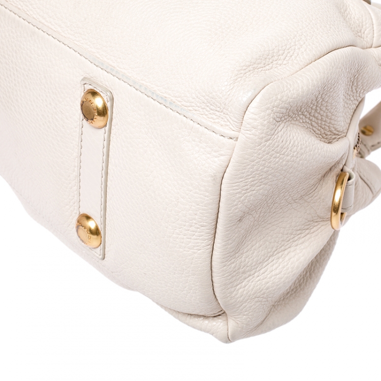 Pre Owned Marc by Marc Jacobs Cream Leather Classic Q Baby Groovee Bag