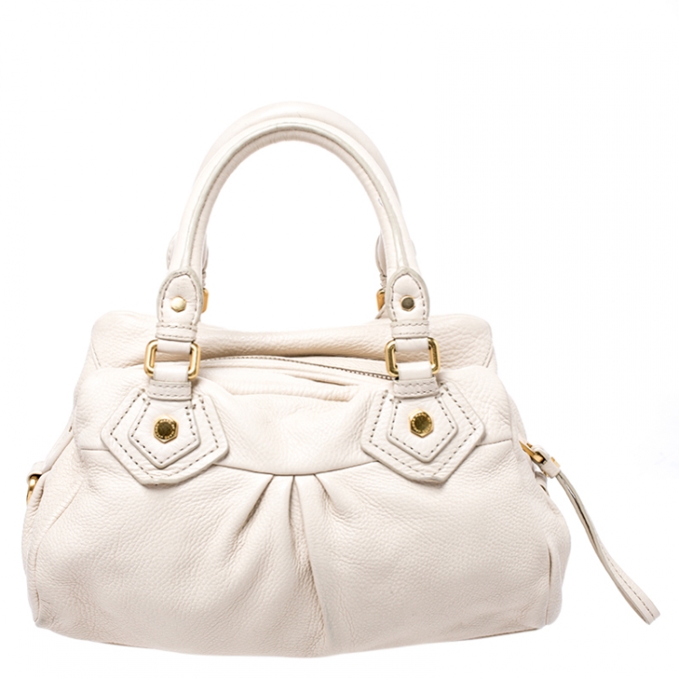 Pre Owned Marc by Marc Jacobs Cream Leather Classic Q Baby Groovee Bag
