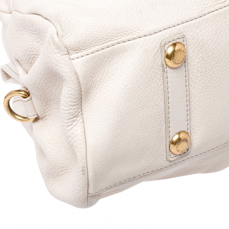 Pre Owned Marc by Marc Jacobs Cream Leather Classic Q Baby Groovee Bag