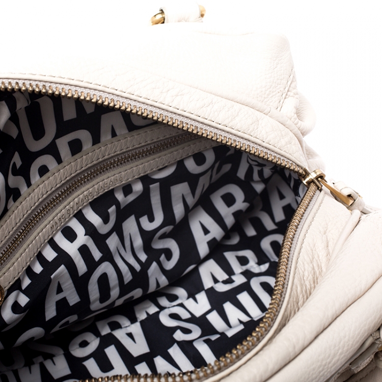 Pre Owned Marc by Marc Jacobs Cream Leather Classic Q Baby Groovee Bag
