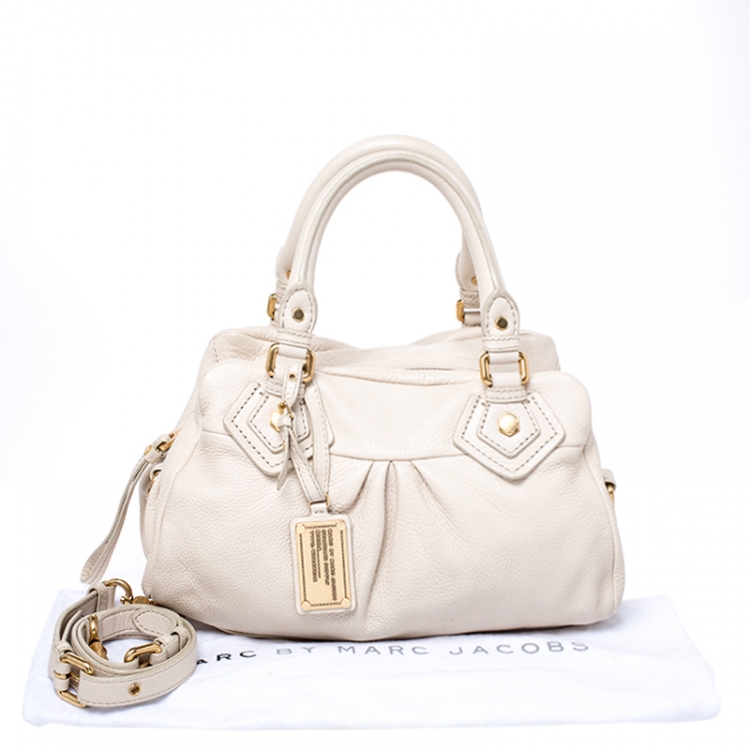 Pre Owned Marc by Marc Jacobs Cream Leather Classic Q Baby Groovee Bag