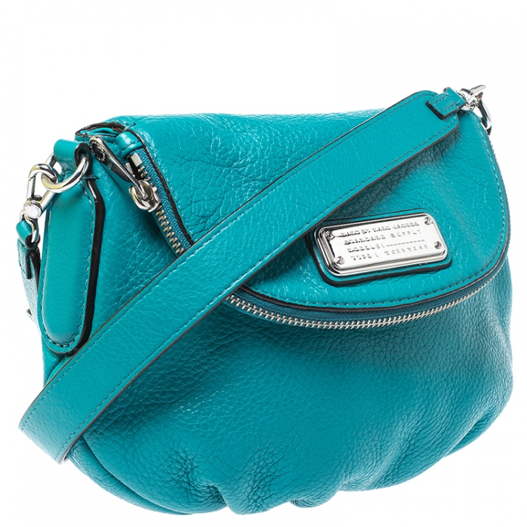 Pre Owned Marc By Marc Jacobs Teal Leather Classic Q Natasha Crossbody Bag